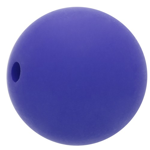 Perle en résine opaque effet mat 14 mm - Bleu royal x1