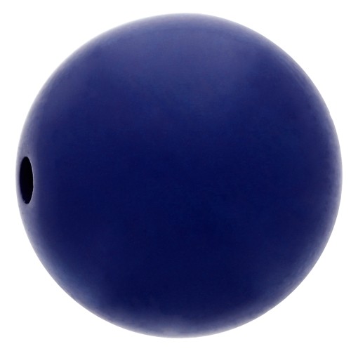 Perle en résine opaque effet mat 14 mm - Bleu marine x1