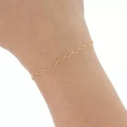 Chaîne maille Rombo alternée 2.8 mm - Gold filled (or laminé)  x50cm