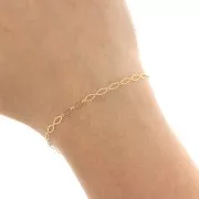 Chaîne maille Rombo alternée limée 2.8 mm - Gold filled (or laminé)  x50cm