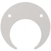 Intercalaire 2 trous forme demi-lune ou corne 20 mm - Argent 925 x1