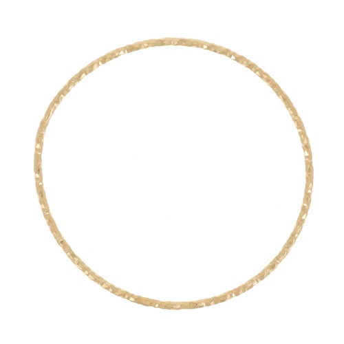 Anneau fermé rond diamanté 29 mm - Doré à l'or fin x1
