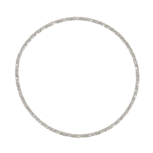 Anneau fermé rond diamanté 29 mm - Placage Argent fin x1