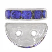 Rondelle Demi-Lune 14x8 mm argentée Sapphire x1|raw }}