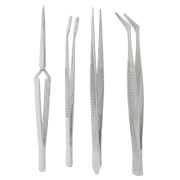 Set de 4 pinces brucelles de précision 12 cm