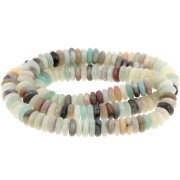 Perles Heishi rondelles en pierre gemme 6.5x2 mm - Amazonite x38cm|raw }}