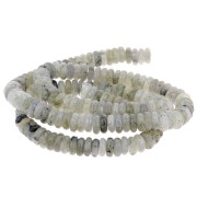 Perles Heishi rondelles en pierre gemme 6.5x2 mm - Labradorite x38cm|raw }}