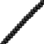 Perles Heishi rondelles en pierre gemme 6.5x2 mm - Onyx noir x38cm|raw }}