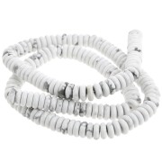 Perles Heishi rondelles en pierre gemme 6.5x2 mm - Howlite x38cm|raw }}
