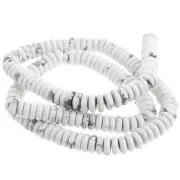 Perles Heishi rondelles en pierre gemme 6.5x2 mm - Howlite x38cm