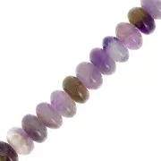 Perles Heishi rondelles en pierre gemme 8.5x5 mm - Amethyste x15