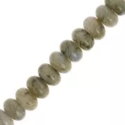 Perles Heishi rondelles en pierre gemme 8.5x5 mm - Labradorite x15