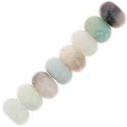 Perles Heishi rondelles en pierre gemme 8x5 mm - Amazonite x15|raw }}