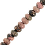 Perles Heishi rondelles en pierre gemme 8.5x5 mm - Rhodonite x15|raw }}