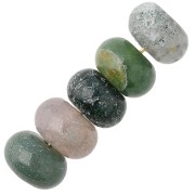 Perles Heishi rondelles en pierre gemme 8.5x5 mm - Agate indienne x15|raw }}