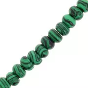 Perles rondelles - Heishi en imitation pierre gemme 8.5x5 mm - Malachite x15