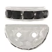 Rondelle Demi-Lune 14x8 mm argentée Jet x1