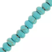 Perles rondelles - Heishi en imitation pierre gemme 8.5x5 mm - Turquoise x15