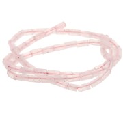 Perles tube en pierre gemme  6x3 mm - Quartz rose x38cm