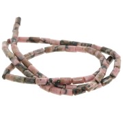 Perles tube en pierre gemme  6x3 mm - Rhodonite x38cm