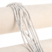 Perles tube en pierre gemme  6x3 mm - Howlite x38cm