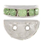 Rondelle Demi-Lune 14x8 mm argentée Peridot x1|raw }}
