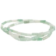 Perles tube en pierre gemme  7x3 mm - Aventurine x38 cm
