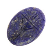 Cabochon ovale gravé scarabée 18x13 mm en pierre gemme - Lapis lazuli x1