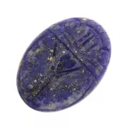Cabochon ovale gravé scarabée 18x13 mm en pierre gemme - Lapis lazuli x1