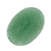 Cabochon ovale gravé scarabée 18x13 mm en pierre gemme - Aventurine x1|raw }}