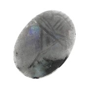 Cabochon ovale gravé scarabée 18x13 mm en pierre gemme - Labradorite x1