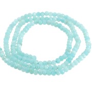 Perles rondelles aplaties facettées 3.5x2.5mm en pierre gemme  - Amazonite x39cm