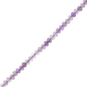 Perles rondelles aplaties facettées 3.5x2.5 mm en pierre gemme  - Amethyste x39cm