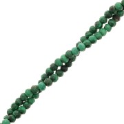 Perles rondelles aplaties facettées 3.5x2.5 mm en pierre gemme  - Malachite x39cm