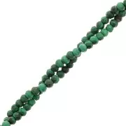 Perles rondelles aplaties facettées 3.5x2.5 mm en pierre gemme  - Malachite x39cm