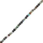 Perles rondelles aplaties facettées 3x2 mm en pierre gemme  - Turquoise x39cm|raw }}