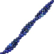 Perles rondelles aplaties facettées 3.5x2.5mm en pierre gemme - Lapis lazuli x39cm
