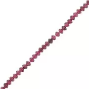 Perles rondelles aplaties facettées 3x2 mm en pierre gemme  - Grenat x39cm