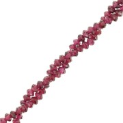 Perles rondelles aplaties facettées 3x2 mm en pierre gemme  - Grenat x39cm