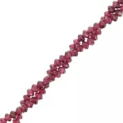 Perles rondelles aplaties facettées 3x2 mm en pierre gemme  - Grenat x39cm