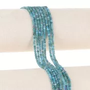 Perles rondelles aplaties facettées 3x2 mm en pierre gemme  - Apatite x39cm