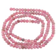 Perles rondelles aplaties facettées 3x2 mm en pierre gemme  - Rhodonite x39cm