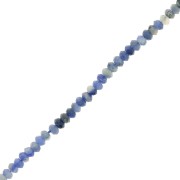 Perles rondelles aplaties facettées 3x2 mm en pierre gemme  - Sodalite x39cm|raw }}