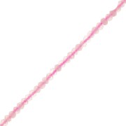 Perles rondelles aplaties facettées 3x2 mm en pierre gemme  - Quartz rose x39cm|raw }}