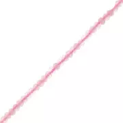 Perles rondelles aplaties facettées 3x2 mm en pierre gemme  - Quartz rose x39cm