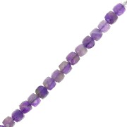 Perles cubes facettés 4.5x4.5 mm en pierre gemme - Amethyste x10
