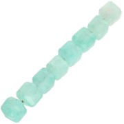 Perles cube facetté 4x4 mm en pierre gemme - Amazonite x10|raw }}
