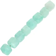 Perles cube facetté 4x4 mm en pierre gemme - Amazonite x10