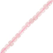Perles cube facetté 4x4 mm en pierre gemme - Quartz rose x10|raw }}