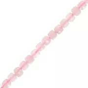 Perles cube facetté 4x4 mm en pierre gemme - Quartz rose x10